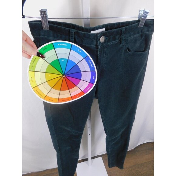 LOFT Curvy Skinny Corduroy Pants Dark Teal Stretch 5-Pocket 4/27 Wicca Vibe - Picture 8 of 12